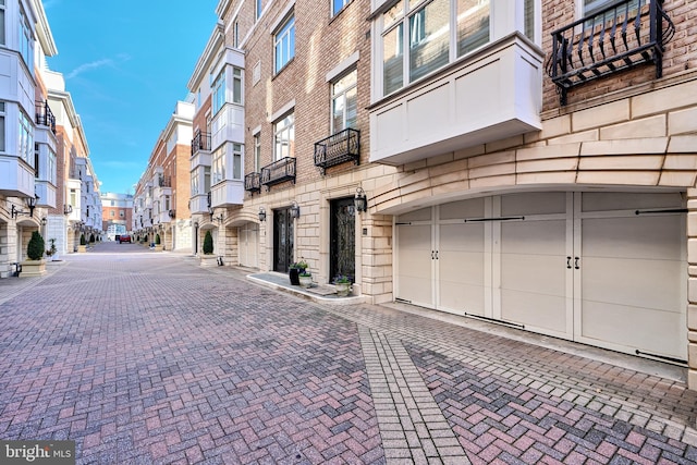 view of property with a garage