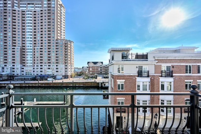 balcony with a water view