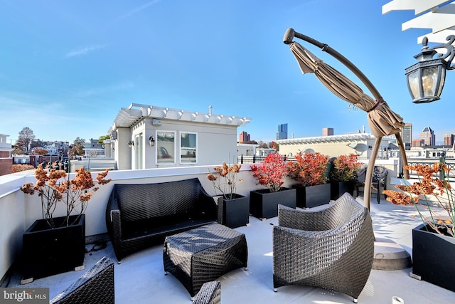 view of patio featuring an outdoor living space