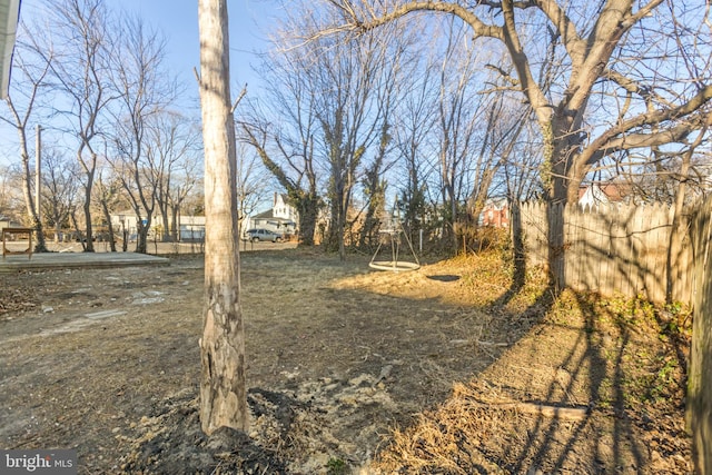 view of yard with fence