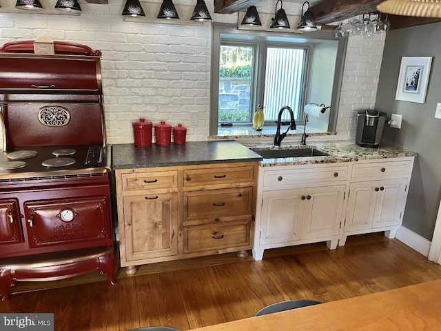 kitchen featuring hardwood / wood-style flooring and sink