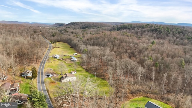 aerial view featuring a mountain view