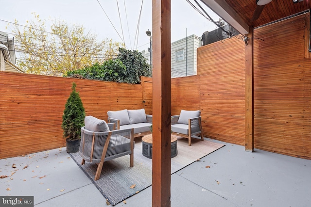 view of patio / terrace with an outdoor hangout area