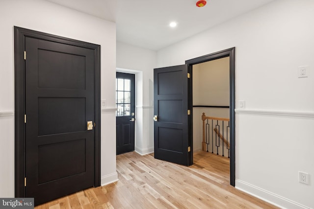 entryway featuring light hardwood / wood-style floors