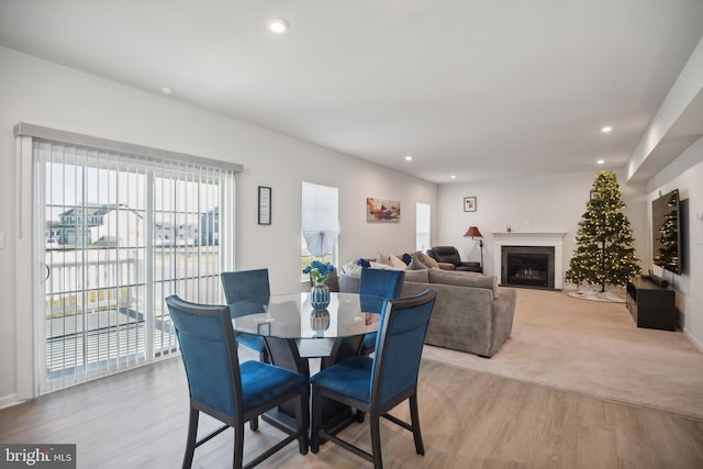 dining room featuring light hardwood / wood-style floors