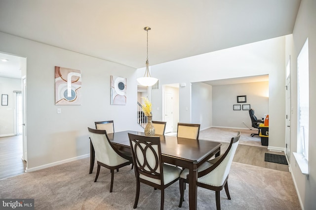 dining room featuring light hardwood / wood-style floors