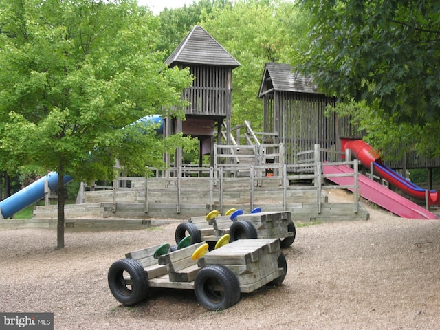 view of playground with an outdoor structure