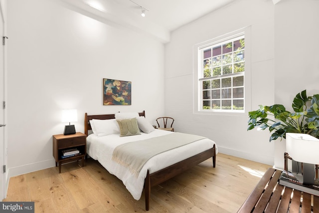 bedroom featuring light hardwood / wood-style floors