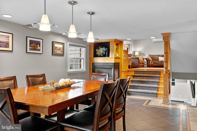 view of tiled dining area