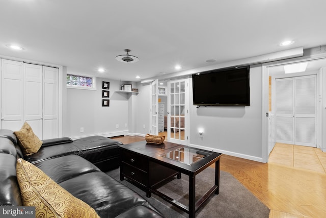 living room featuring hardwood / wood-style flooring