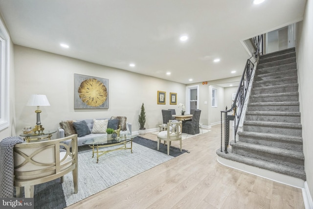 living room featuring hardwood / wood-style flooring