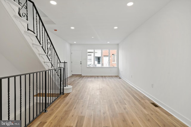 entryway with light wood-type flooring