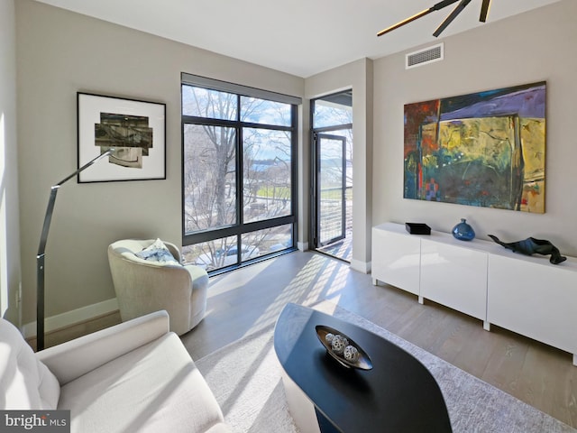 living room featuring hardwood / wood-style floors