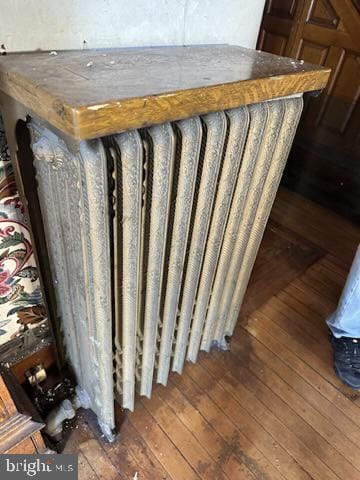 interior details featuring hardwood / wood-style floors and radiator