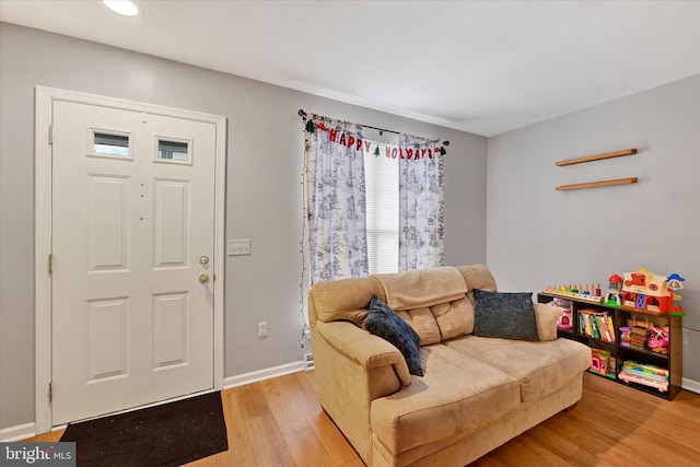 living room featuring light hardwood / wood-style floors