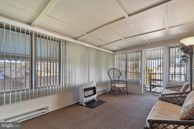 sunroom / solarium with heating unit and baseboard heating