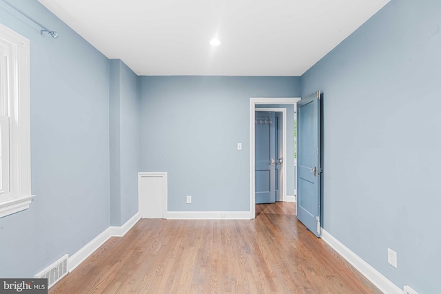 empty room featuring light wood-type flooring