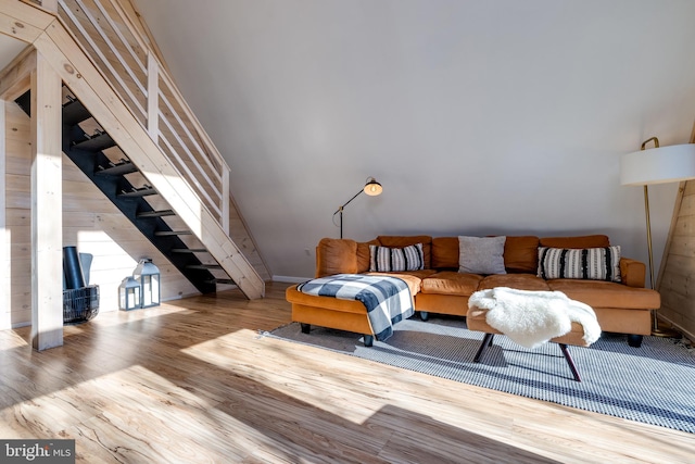 living room featuring light hardwood / wood-style flooring