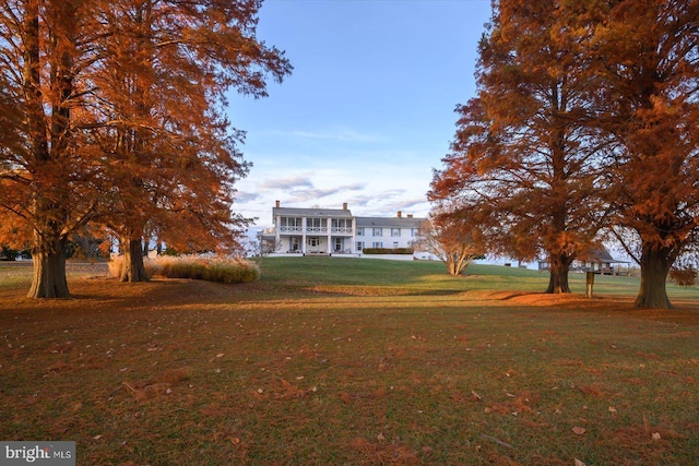 view of home's community with a lawn