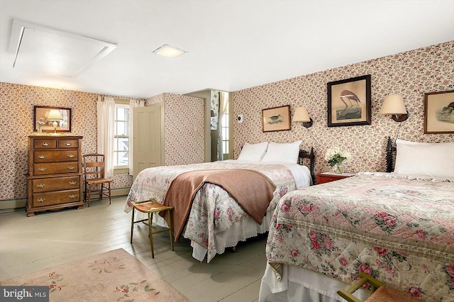 bedroom featuring light wood-type flooring