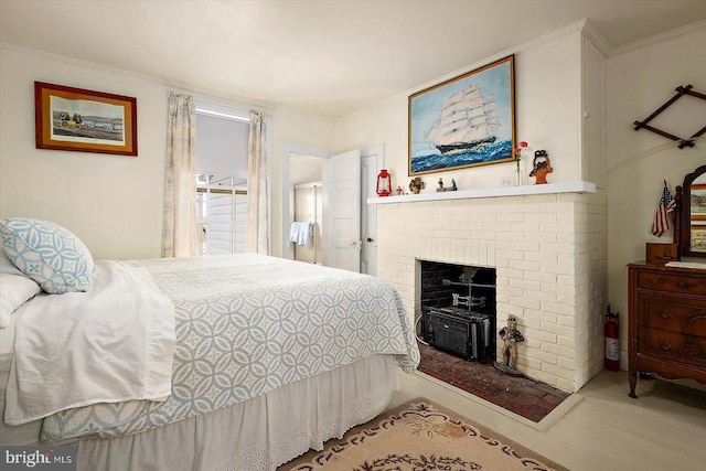 bedroom featuring crown molding