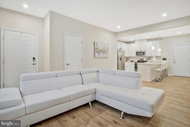 living room featuring light hardwood / wood-style flooring