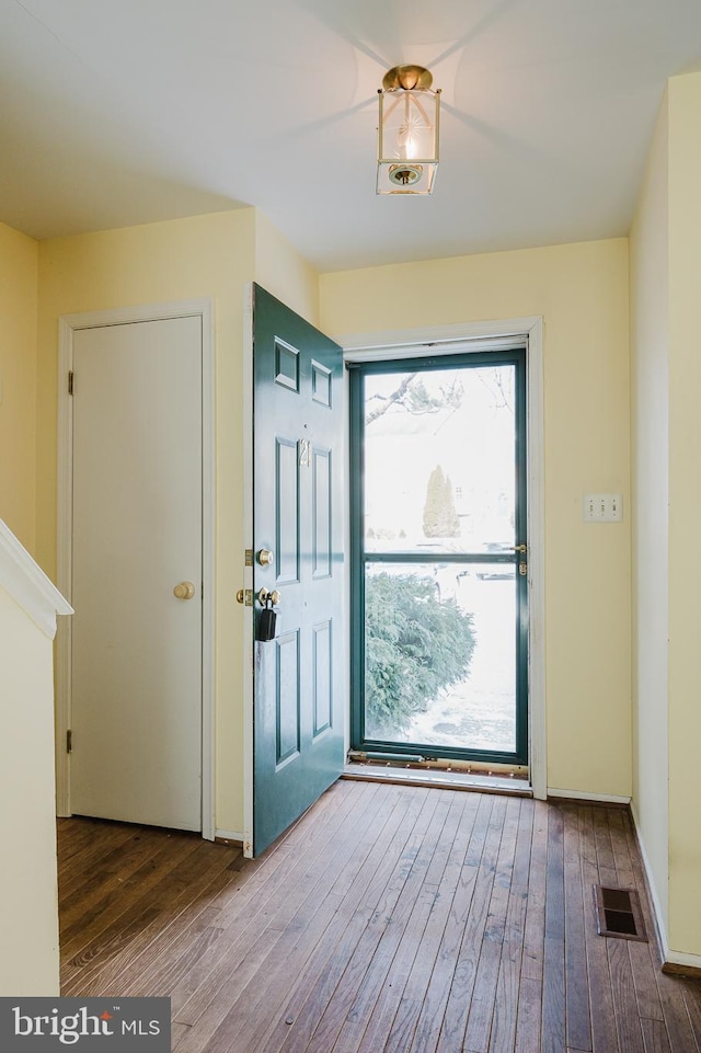 entrance foyer with hardwood / wood-style flooring