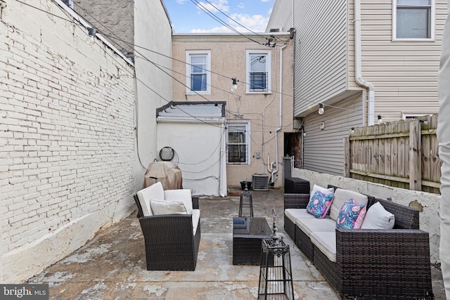 view of patio / terrace featuring an outdoor living space