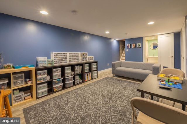 interior space with wood-type flooring