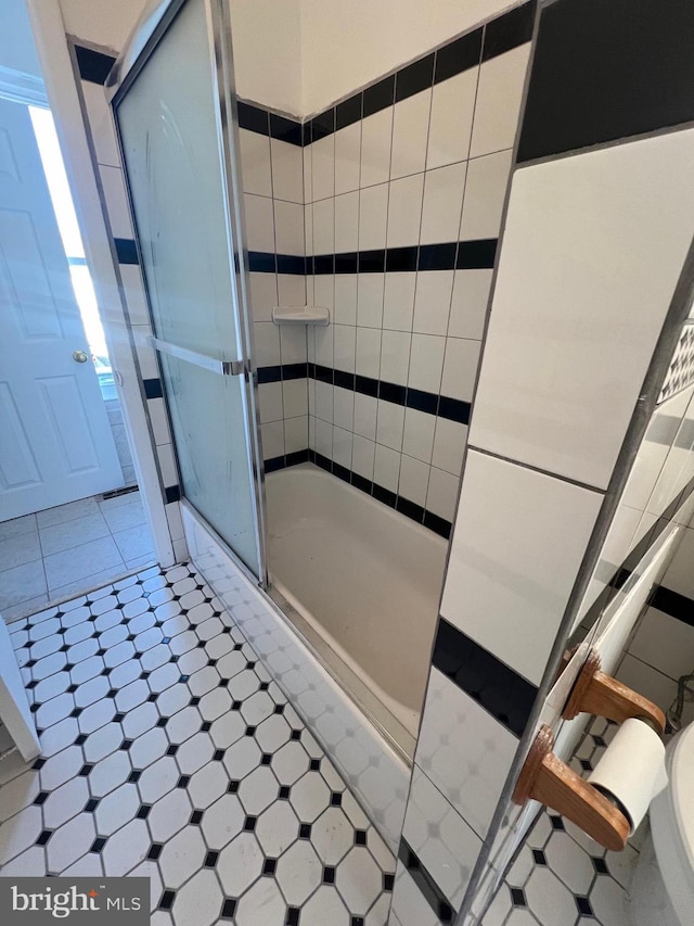 bathroom with a shower