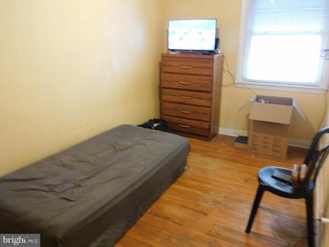 bedroom featuring light hardwood / wood-style flooring