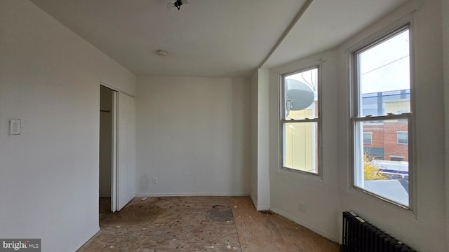 empty room with radiator heating unit