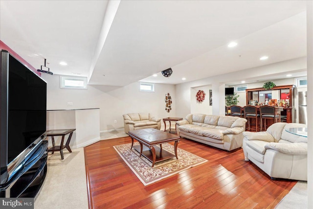 living room featuring wood-type flooring