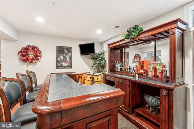 bar with carpet flooring