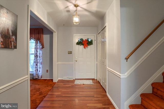 foyer featuring hardwood / wood-style flooring