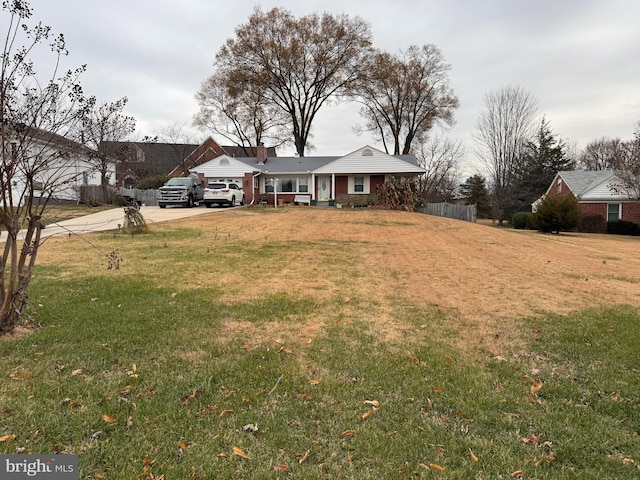 exterior space with a front yard