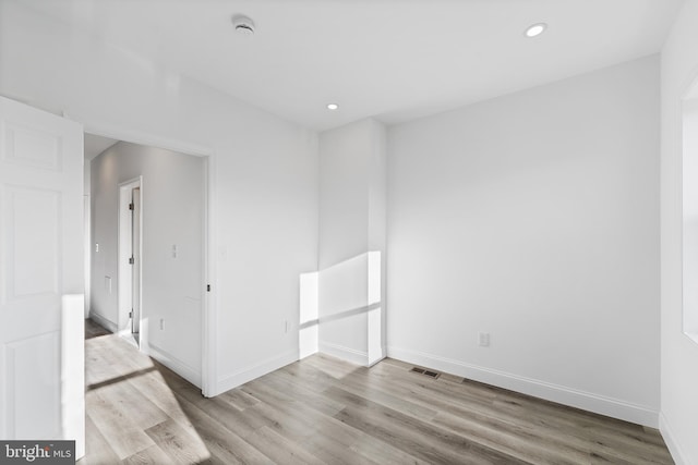 empty room featuring light wood-type flooring