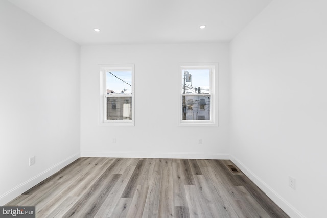 empty room featuring light hardwood / wood-style flooring