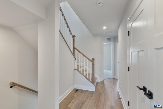 interior space with light hardwood / wood-style flooring