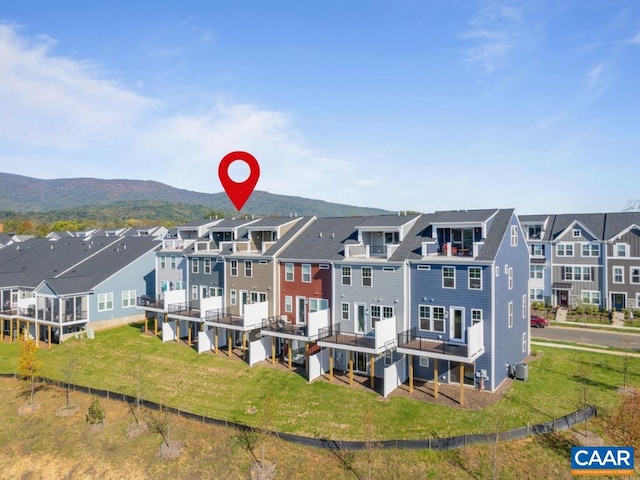 aerial view featuring a mountain view