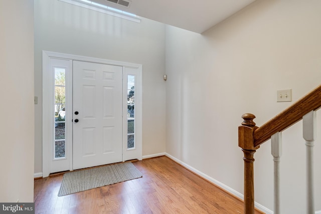 foyer featuring light wood-type flooring