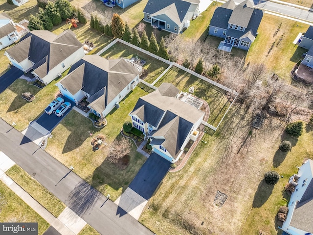 bird's eye view with a residential view