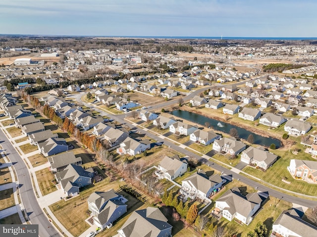 aerial view with a residential view