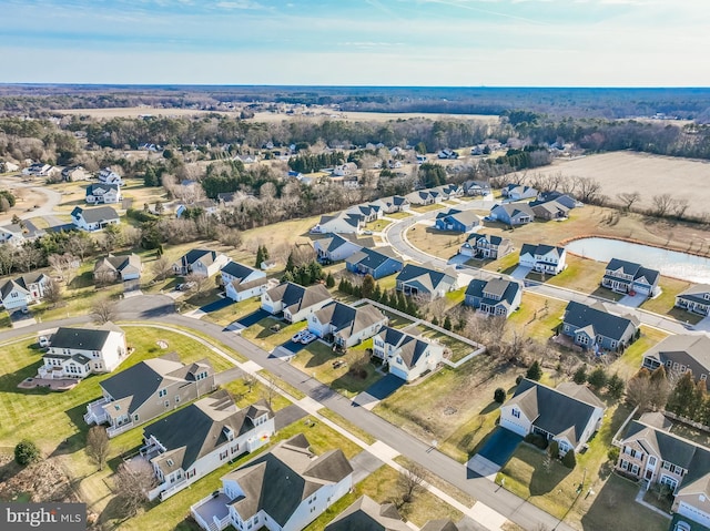 drone / aerial view with a residential view