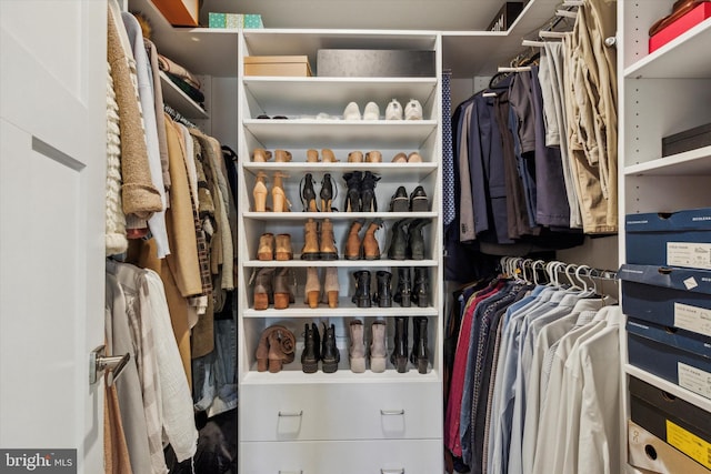 view of walk in closet