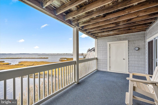 balcony with a water view