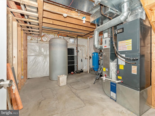 utility room with heating unit