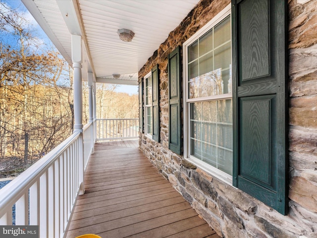 wooden deck with a porch