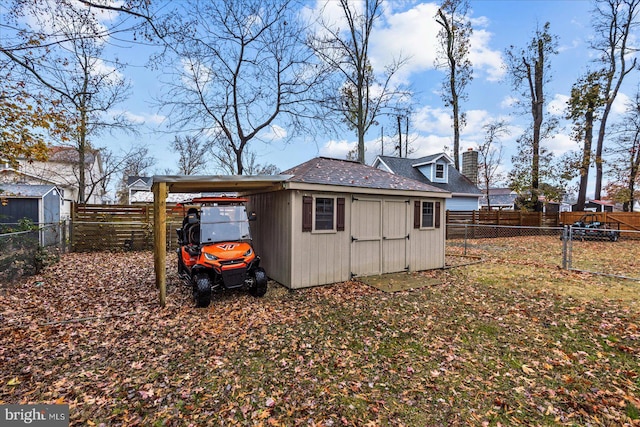 view of outdoor structure with a carport