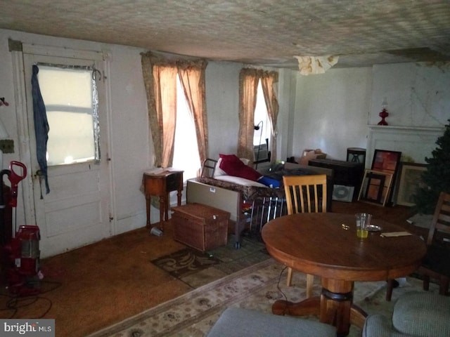 view of carpeted dining space